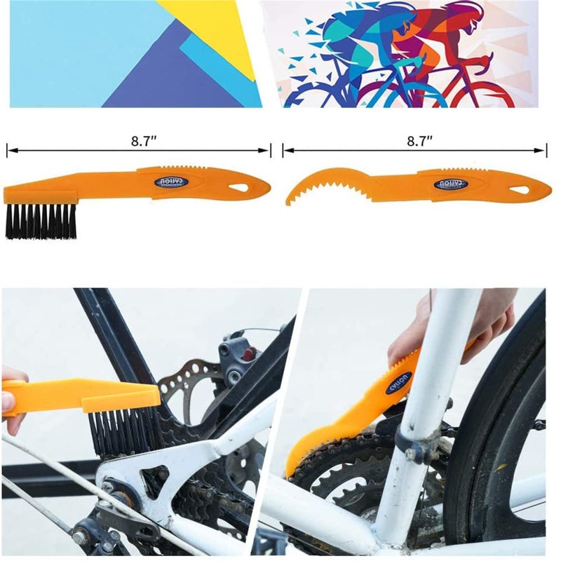 focopot Bike Cleaning Kit (9pcs)  Including Chain Cleaner for Cycling Bicycle Clean Brush Tools for Mountain/MT/Road/BMX Bike - Image 5